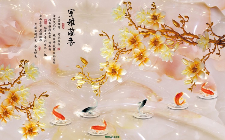 Hoa ngọc lan cá chép 3d MHL2-174